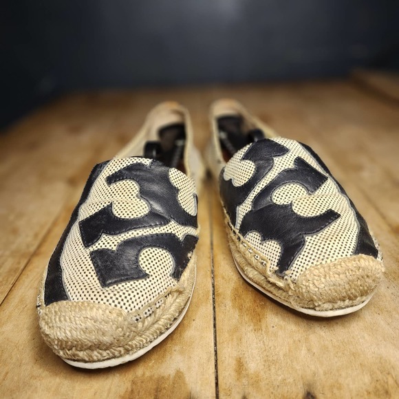 TORY BURCH sz 8.5 Lonnie Espadrille Navy Blue fixable damage - Picture 2 of 9